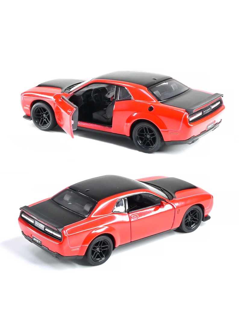 Kinsmart Pull Back Action 1:40 Scale 2023 Dodge Challenger SRT Demon 170 Doors Openable Collectible Toy Car  - Image 4