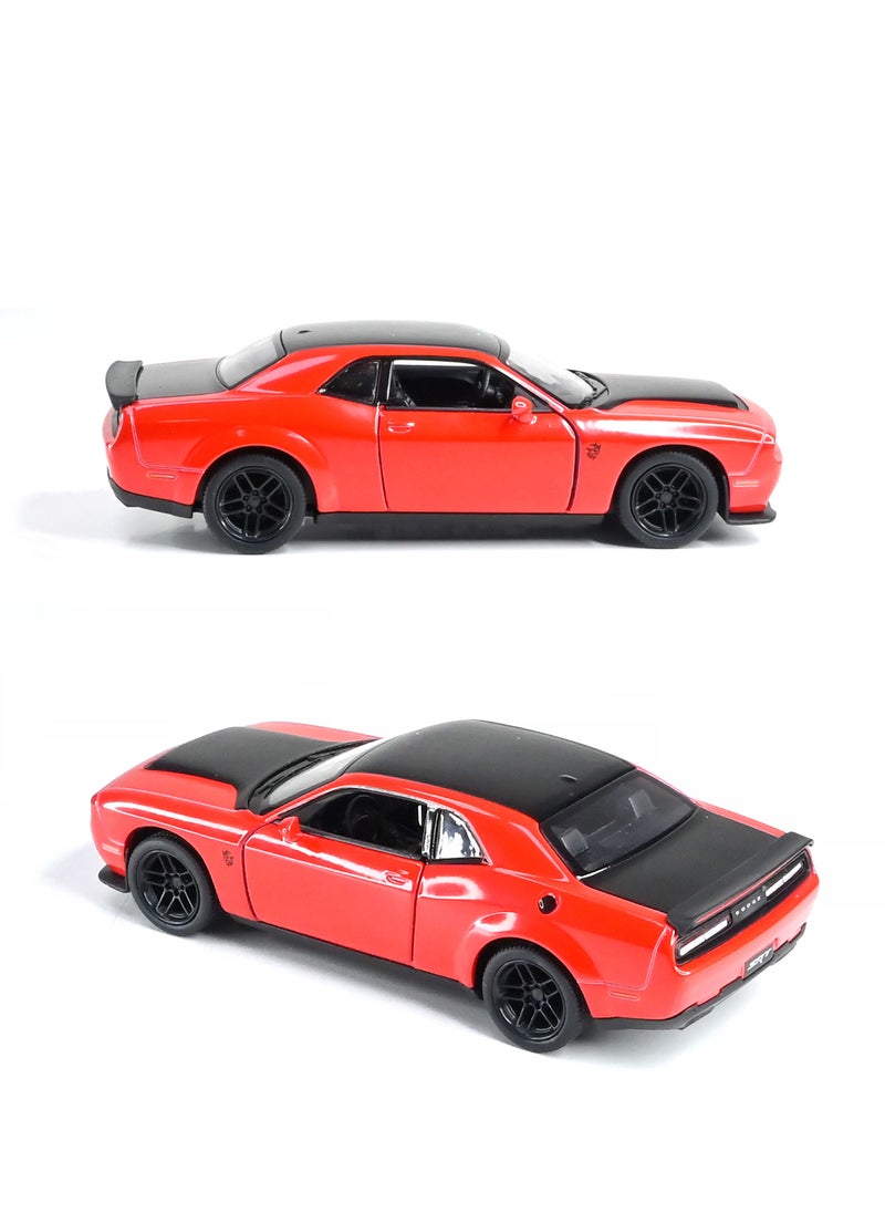 Kinsmart Pull Back Action 1:40 Scale 2023 Dodge Challenger SRT Demon 170 Doors Openable Collectible Toy Car  - Image 5