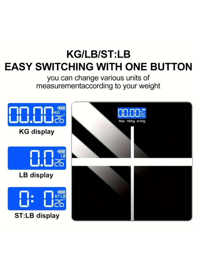 Large LCD High Accuracy Body Weight Scale White 396 lbs 180 kg Bathroom Scale - Image 5