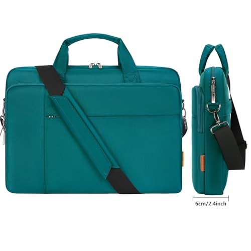 DOMISO 17.3 inch Laptop Messenger Bag Tote Bag for Women for Men,Business Travel Work Computer Bag Chromebook Case Briefcase,Compatible with 17 inch HP Dell Lenovo ASUS,Turquoise - Image 3