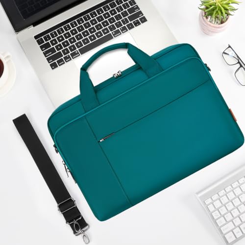 DOMISO 17.3 inch Laptop Messenger Bag Tote Bag for Women for Men,Business Travel Work Computer Bag Chromebook Case Briefcase,Compatible with 17 inch HP Dell Lenovo ASUS,Turquoise - Image 4