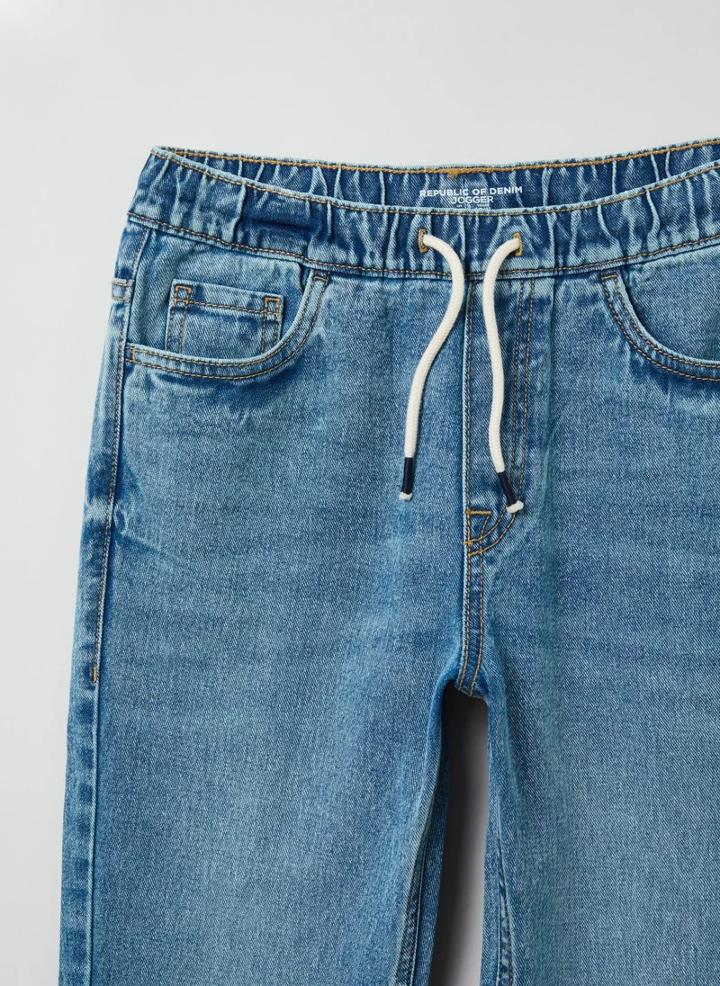 Ovs Denim joggers with drawstring