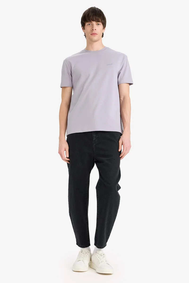 ديفاكتو Regular Fit Crew Neck Printed Short Sleeve T-Shirt
