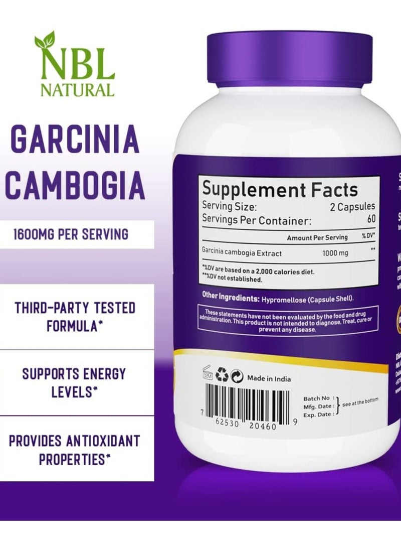 NBL Natural Garcinia Cambogia Extract 1000 mg 120 Capsules 120 Capsules (1000mg)  - Image 4