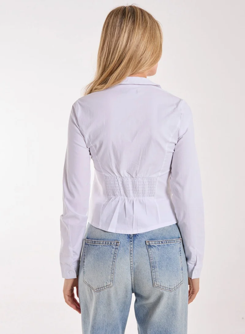 Pink Vanilla Long Sleeve Hook and Eye Shirt