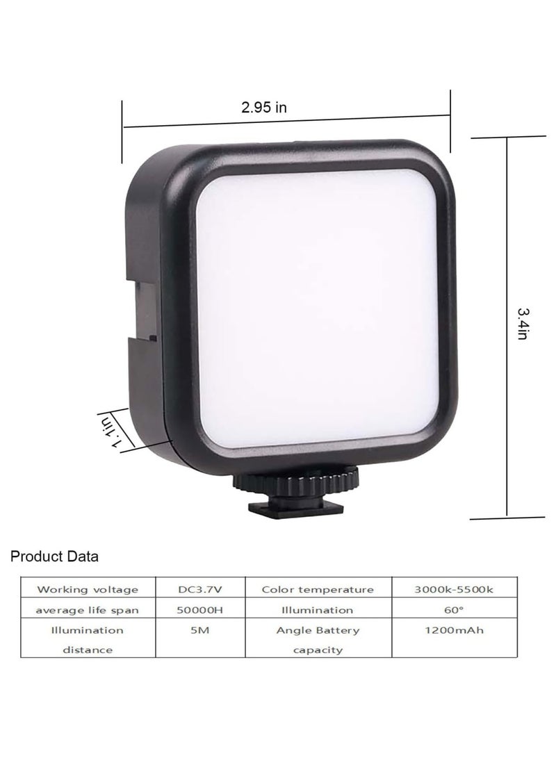 Fill LED Video Light, Rechargeable 1800mAh Video Conference Lighting Kit Dimmable Camera Light Portable Photo Lite with Desktop Tripod LED Fill Lamp for Live Broadcast Photography - Image 3