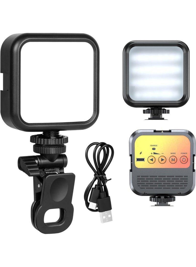 Fill LED Video Light, Rechargeable 1800mAh Video Conference Lighting Kit Dimmable Camera Light Portable Photo Lite with Desktop Tripod LED Fill Lamp for Live Broadcast Photography - Image 1