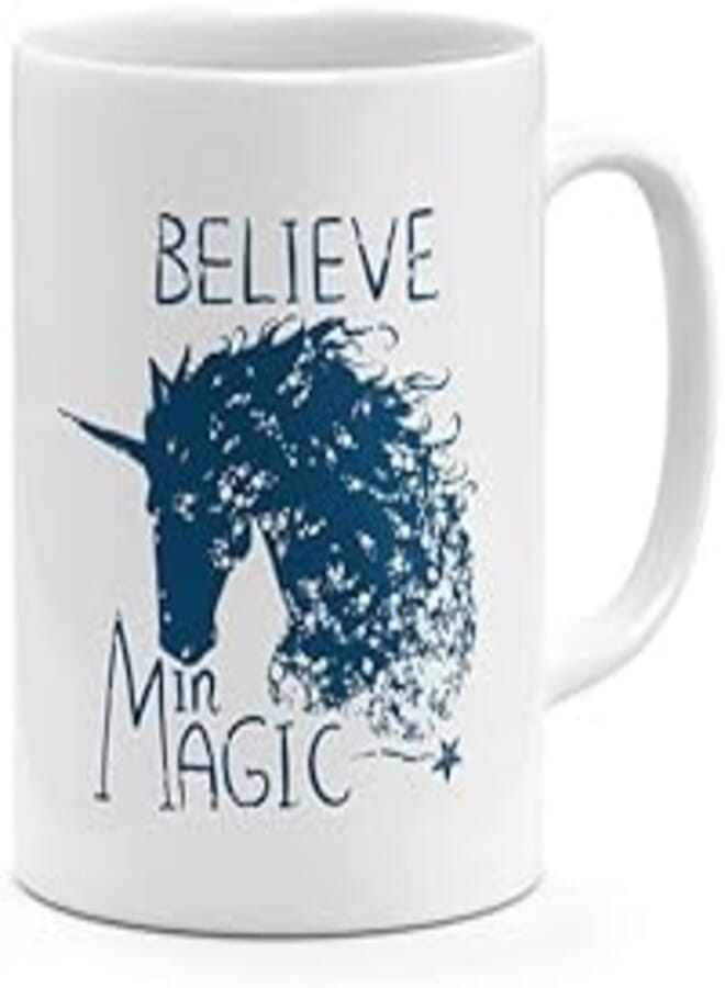 RYN RYN PRINTED DESIGN Believe In Magic Unicorn - Coffee Mug White 11ounce