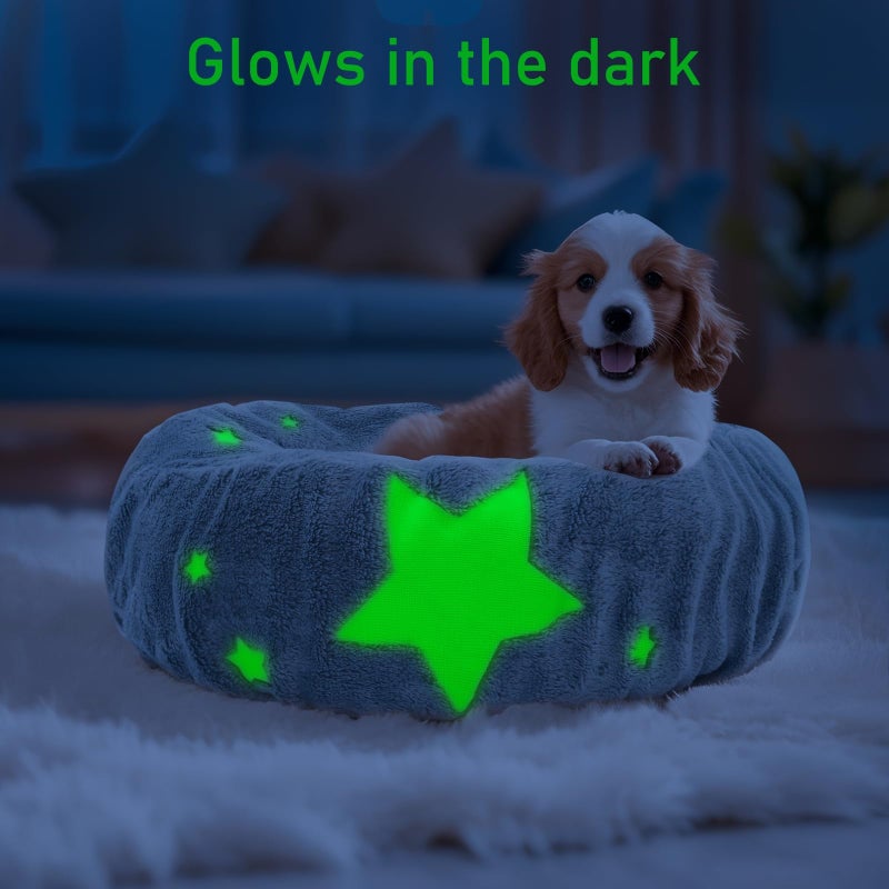 Hoopttay Glow in The Dark Dog Bed Cover - Replacement Washable Protector with Gray Star Pattern & Elastic Edges for Small & Medium Beds, 20" x 9.8" - Image 3