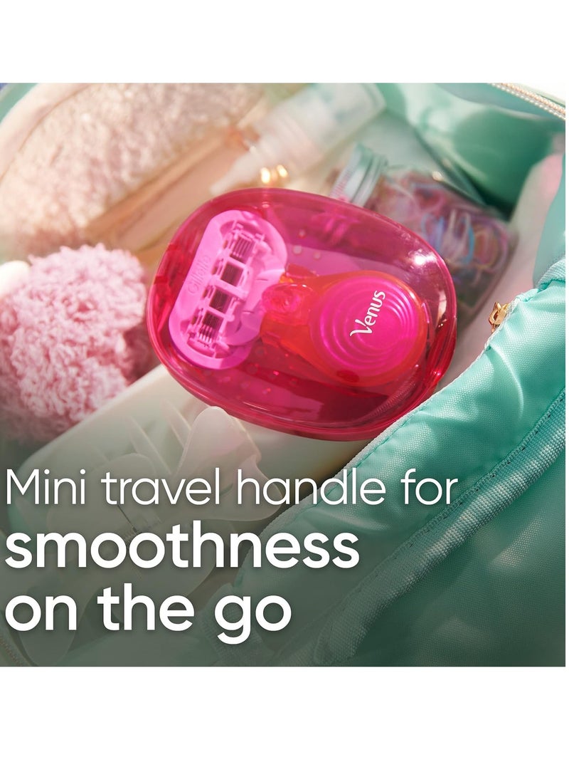 Gillette ماكينة حلاقة جيليت فينوس إكسترا سموث أون ذا جو للنساء، مقبض + 1 شفرة بديلة + 1 حقيبة سفر، إضافة رائعة لمستلزمات السفر الخاصة بك - Image 5