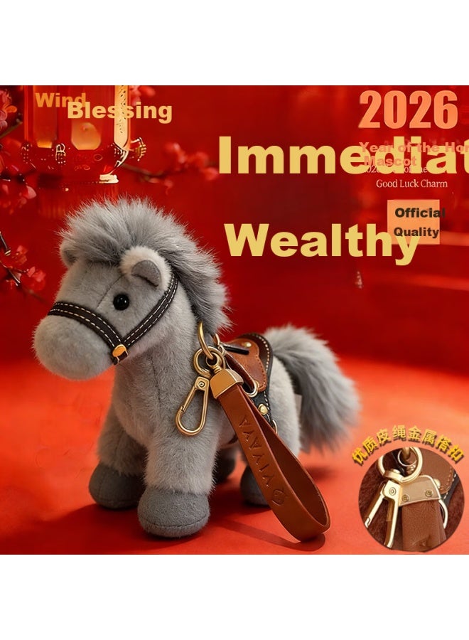 Weltston Year Of The Horse Mascot Plush Toy Zodiac Horse Doll New Year Gift Keychain - Image 1