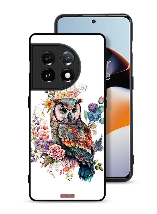Tolwak غطاء حماية لهاتف OnePlus 11 5G بتصميم فن البومة التجريدي - Image 1