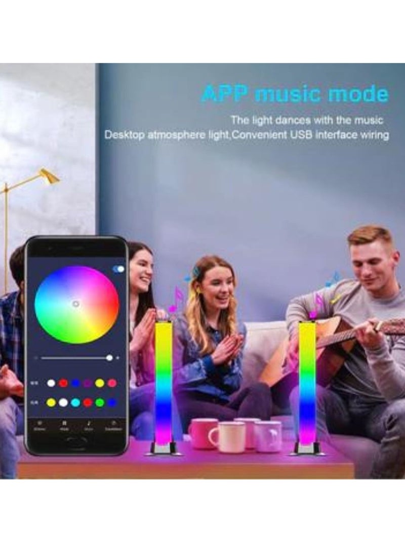 أضواء سطح المكتب الخفيفة LED الذكية مع تطبيق Bluetooth Sync والموسيقى والتحكم عن بعد ، وأضواء التدفق الذكية RGB مع أوضاع المشهد المختلفة وأنماط الموسيقى لأضواء الألعاب ، والإضاءة الخلفية للتلفاز ، وال - Image 4