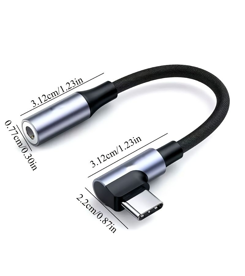 Game Audio Adapter Type C To 3 5 Mm Converter For Headphones Charging Music And Calls Grey 4 72 Inch - Image 2