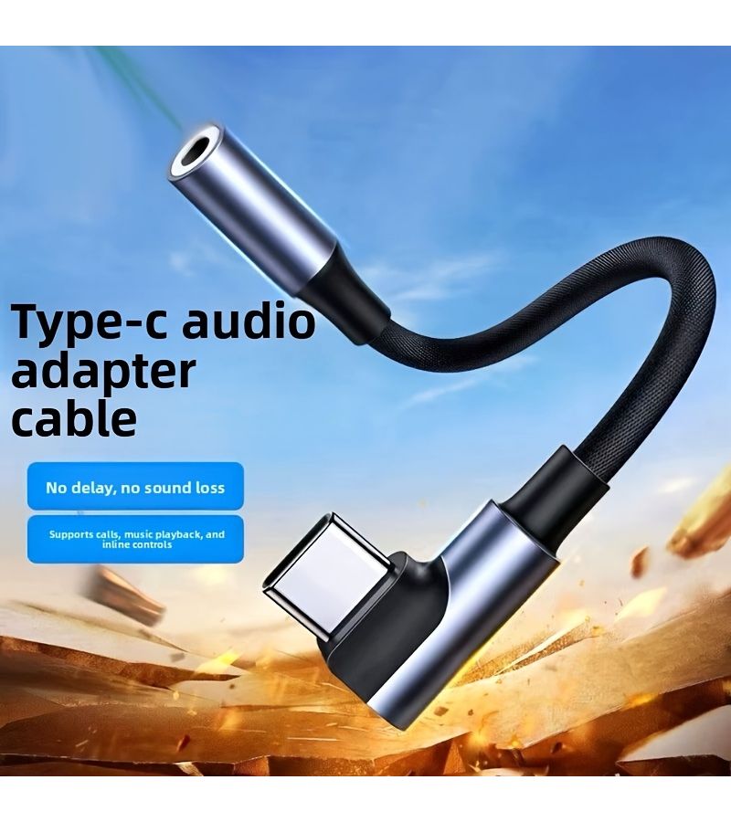 Game Audio Adapter Type C To 3 5 Mm Converter For Headphones Charging Music And Calls Grey 4 72 Inch - Image 1