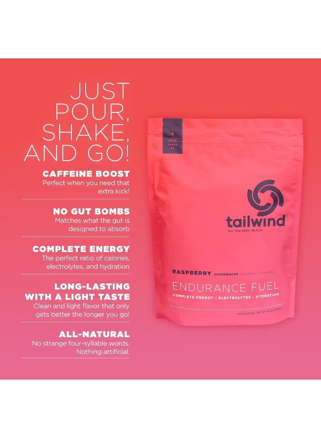 Tailwind Nutrition Endurance Fuel, Electrolyte & Hydration Sports Drink Mix Powder With Caffeine, Gluten-Free, Vegan, Raspberry Buzz, 50 Servings (Caffeinated) - Image 2