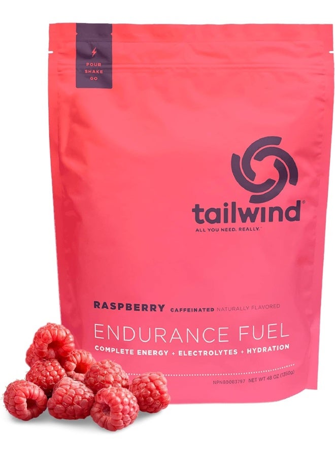 Tailwind Nutrition Endurance Fuel, Electrolyte & Hydration Sports Drink Mix Powder With Caffeine, Gluten-Free, Vegan, Raspberry Buzz, 50 Servings (Caffeinated) - Image 1