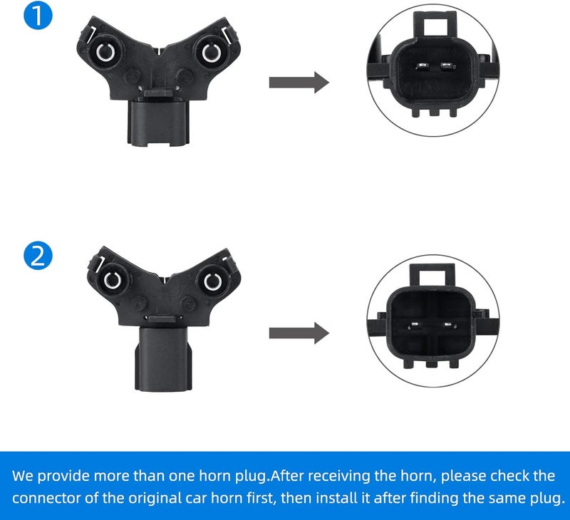 SEINECA Car Horn Compatible with Hyundai horn,12V Waterproof Snail horn 110-125db High/Low Tune(With Two Pairs of Plug) - Image 4