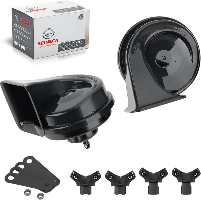 SEINECA Car Horn Compatible with Hyundai horn,12V Waterproof Snail horn 110-125db High/Low Tune(With Two Pairs of Plug) - Image 1