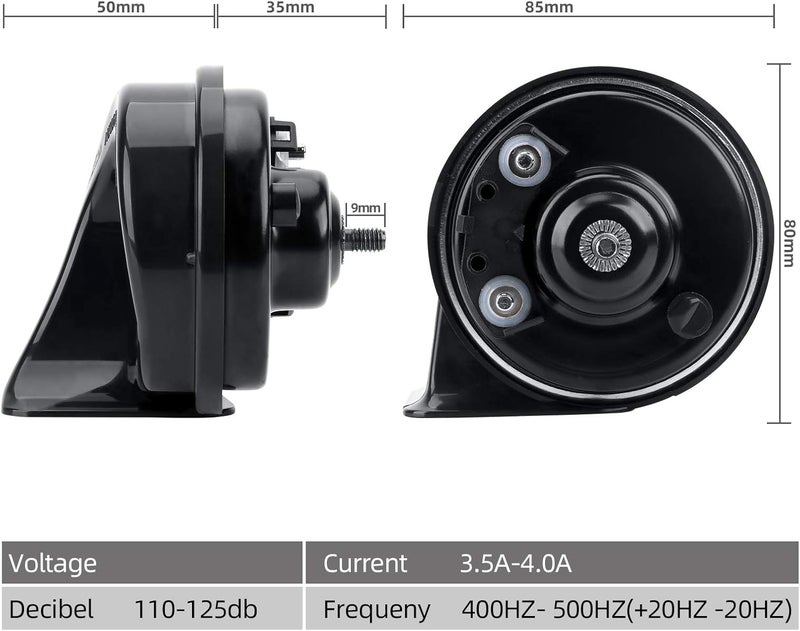 SEINECA Car Horn Compatible with Hyundai horn,12V Waterproof Snail horn 110-125db High/Low Tune(With Two Pairs of Plug) - Image 5