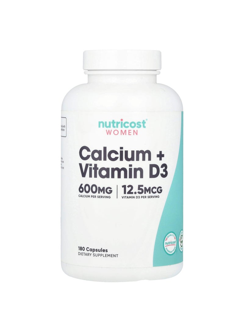 Nutricost Women, Calcium + Vitamin D3, 180 Capsules