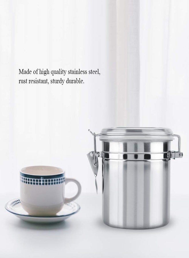 Ashata Coffee Canister Stainless Steel Airtight Canister for Kitchen with Clear Lid and Sturdy Locking Clamp for Coffee Bean Tea Cereal Sugar Cookie Nut(1100ml) - Image 2