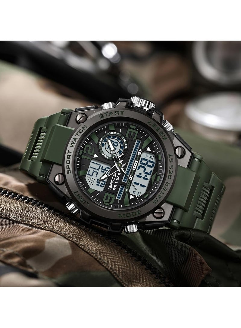 Sanda Men's Watches Sports Outdoor Waterproof Watch Date Multi Function Tactics LED Alarm Stopwatch - Image 2