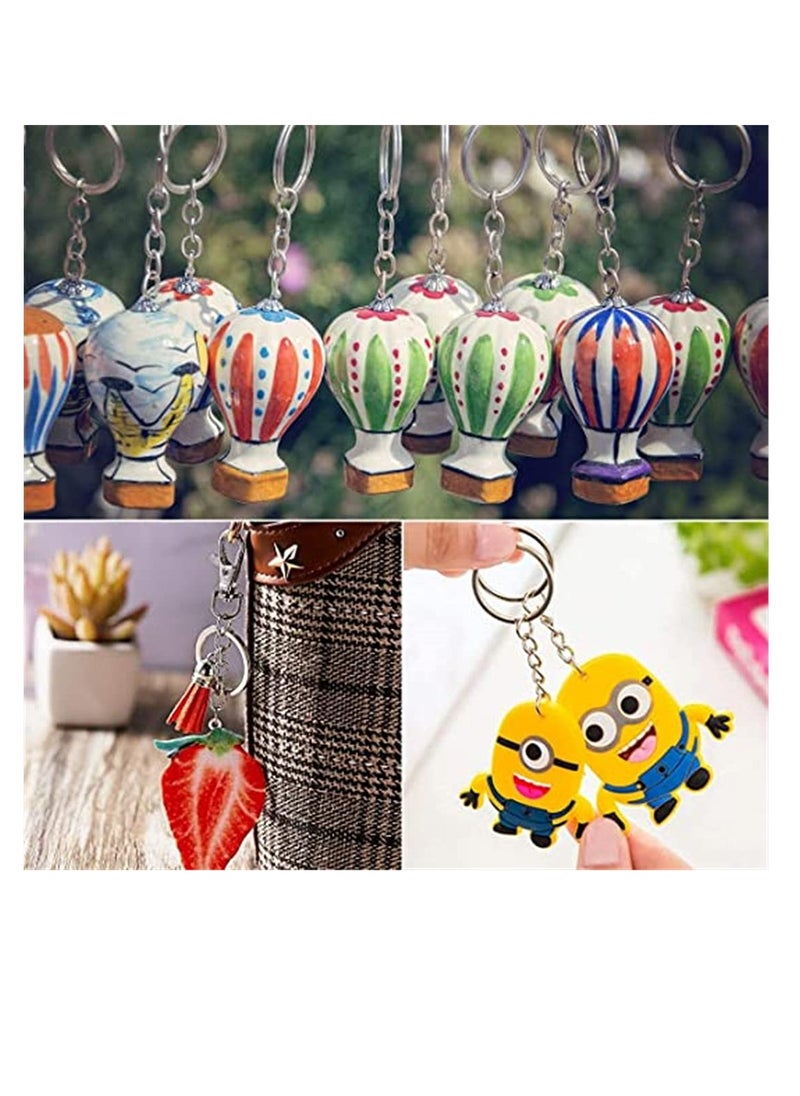 Excefore - 100 Pcs Swivel Snap Hook and Key Rings with Chain and Jump Rings for Keychain Lanyard DIY Jewelry Crafts Accessories (50 Pcs Lanyard Snap Hooks + 50 Pcs Keychain Rings with Jump Rings) - Image 1