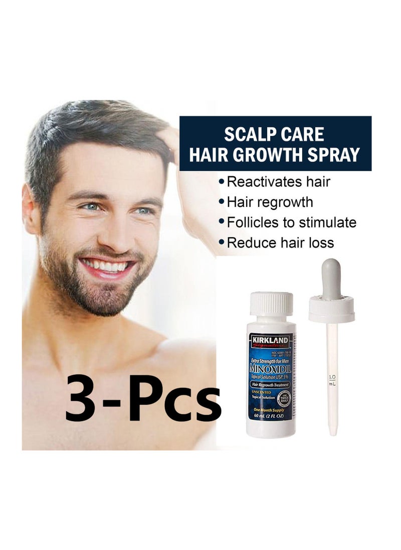 Kirkland Signature - 3-Pcs Minoxidil 5% Extra Strength Hair Regrowth Treatment for Promote Men's Hair Growth,Prevent Hair Loss,Care for Hair - Image 1