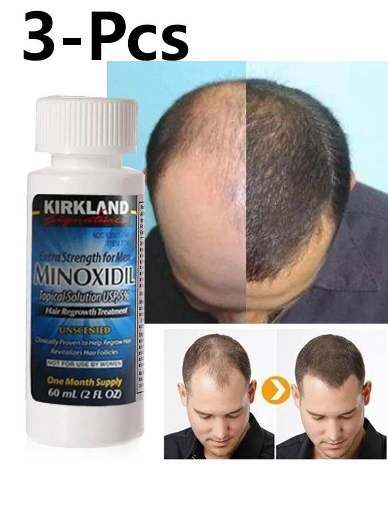 Kirkland Signature - 3-Pcs Minoxidil 5% Extra Strength Hair Regrowth Treatment for Promote Men's Hair Growth,Prevent Hair Loss,Care for Hair - Image 1