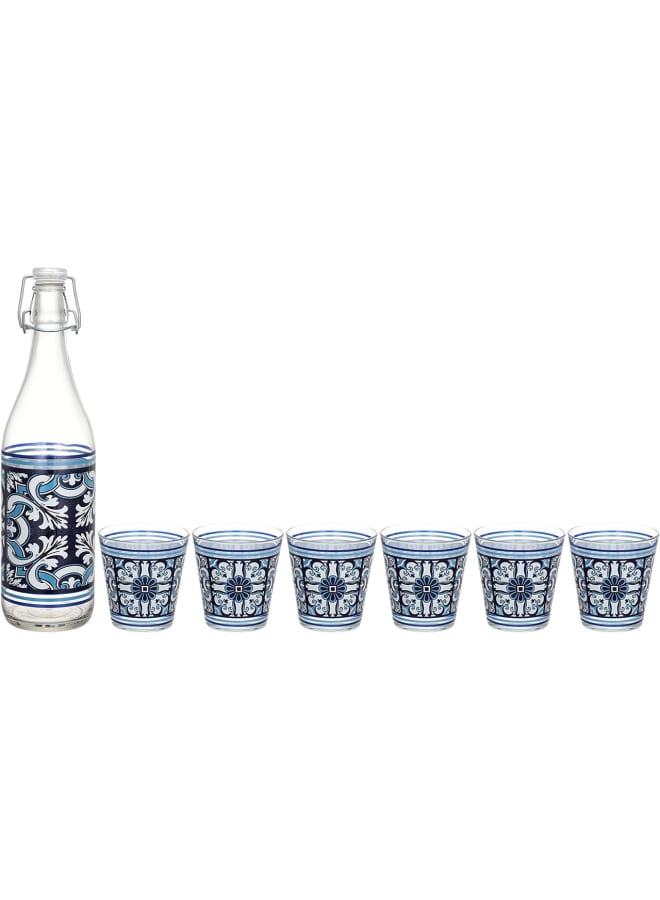 طقم كونيك ليلة 7 ق.(زجاجة بالكليبس +6 كوب) ازوليخوس