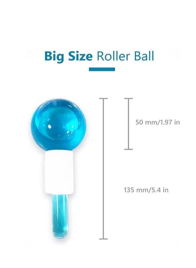 OASIS-TH 2 Pieces Facial Roller Cold Skin Massager Crystal Glass Ball for Redness Soothing Face Wrinkle Remover Beauty Care Tool - Image 2