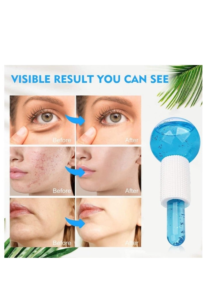 OASIS-TH 2 Pieces Facial Roller Cold Skin Massager Crystal Glass Ball for Redness Soothing Face Wrinkle Remover Beauty Care Tool - Image 3