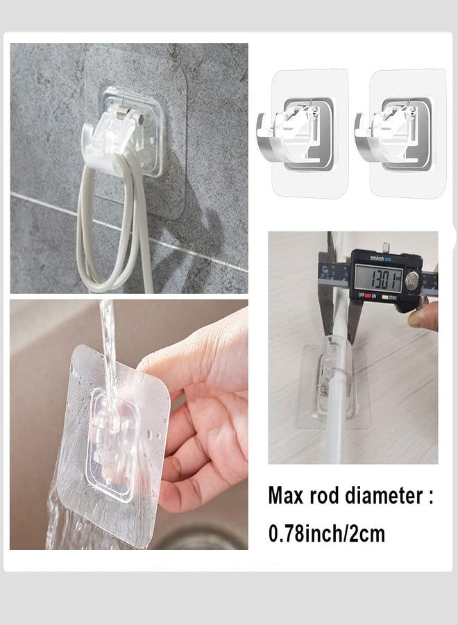 SunBurn by Styli SunBurn No Drill Curtain Rod Brackets No Drilling Self Adhesive Holder Hooks Nail Free Adjustable Hooks Curtain Hangers for Bathroom Kitchen Home Bathroom and Hotel (2Pcs, Clear) - Plastic (6PCS) - Image 5