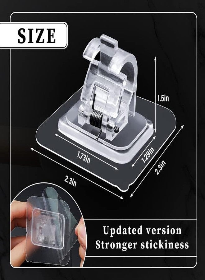 SunBurn by Styli SunBurn No Drill Curtain Rod Brackets No Drilling Self Adhesive Holder Hooks Nail Free Adjustable Hooks Curtain Hangers for Bathroom Kitchen Home Bathroom and Hotel (2Pcs, Clear) - Plastic (6PCS) - Image 2