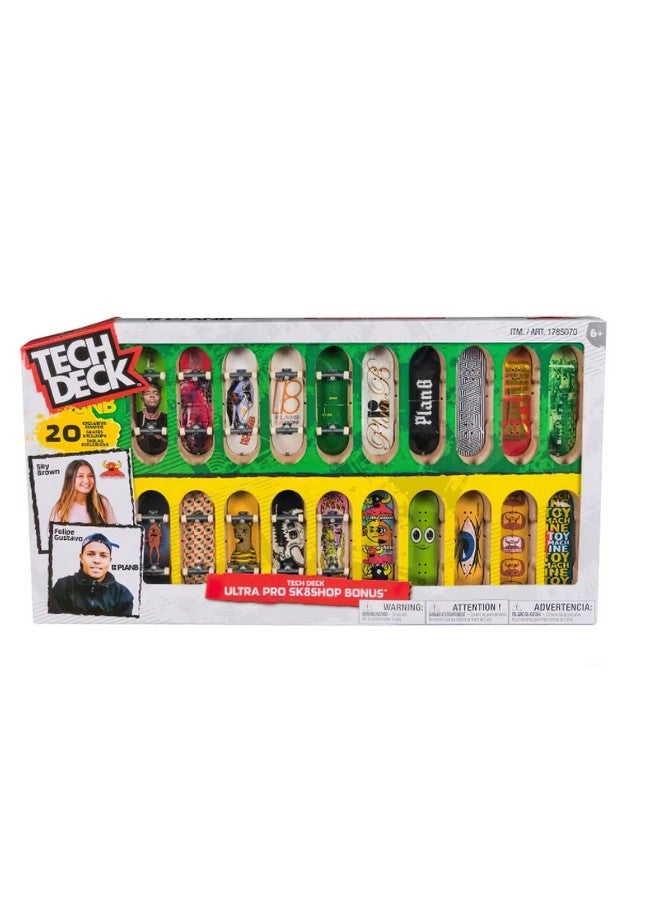 Tech Deck تكنيك ديك ألترا برو 20 باقة مكافآت لوحات التزلج على الأصابع سكيت شوب - Image 1
