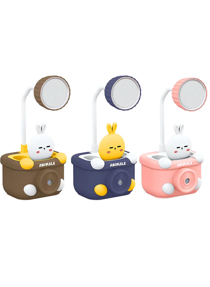 PARTY FUN Multi-Functional Rechargeable Small Desk Lamp with USB Ports and Pencil Holder for Kids Room | LED Table Lamp  - Image 1