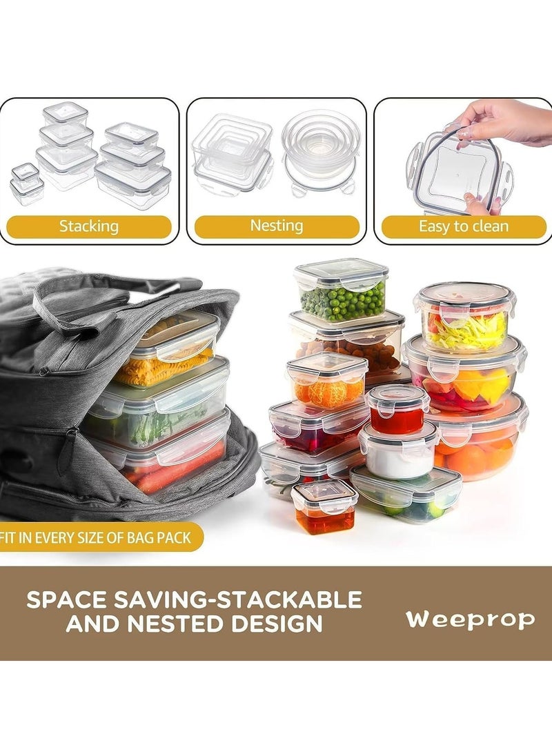 HOPHOP - 32-Piece Food Storage Container Set - Airtight Lids, Stackable Plastic Containers - Image 1