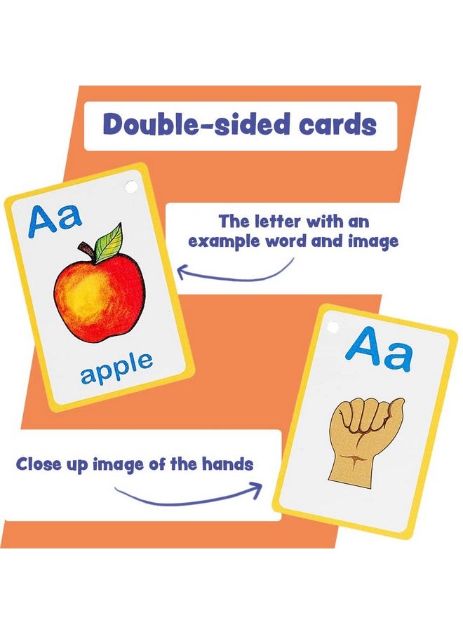 Amonev - My ASL Alphabet Flash Cards 26 Alphabet Toddlers American Sign Language Flash Cards Set, Learn ASL and it’s a First Alphabet Flash Cards - Image 1
