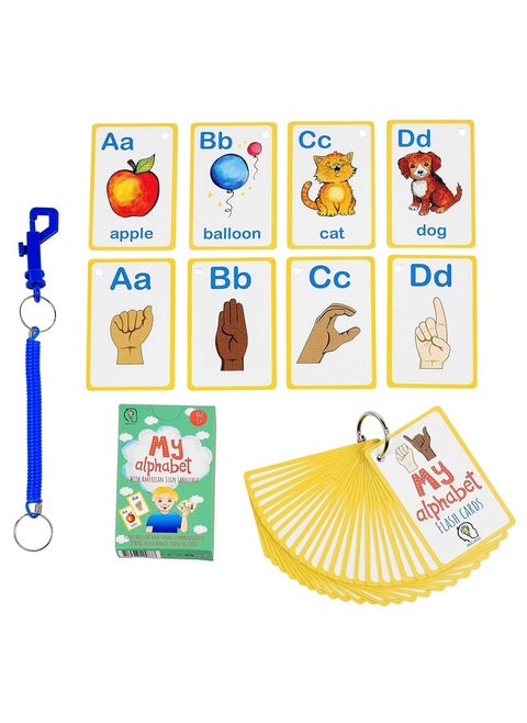 My ASL Alphabet Flash Cards 26 Alphabet Toddlers American Sign Language Flash Cards Set, Learn ASL and it’s a First Alphabet Flash Cards