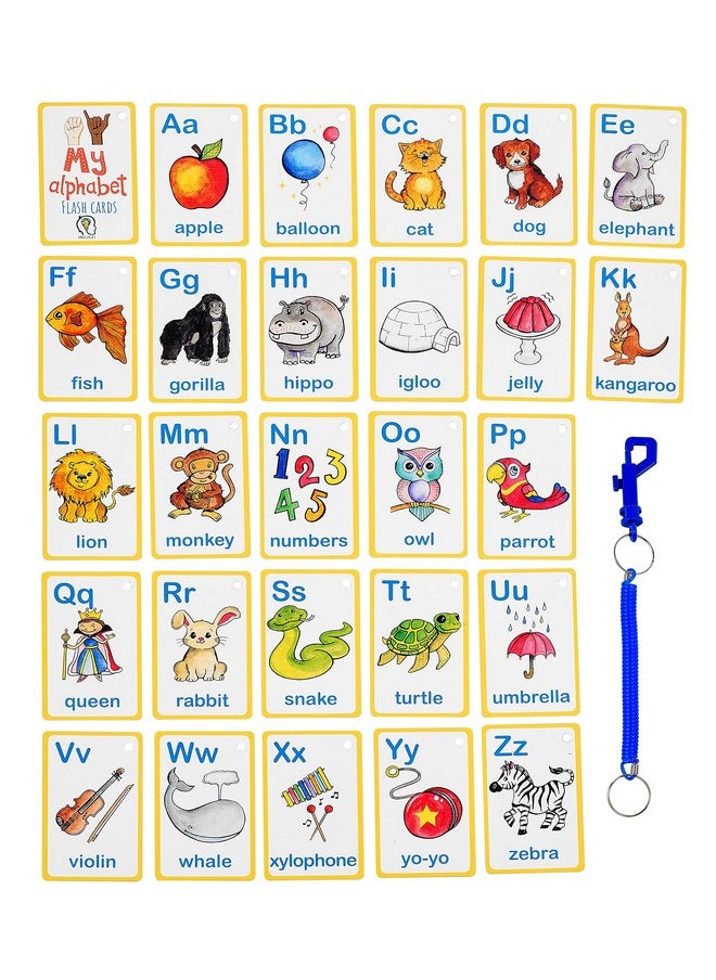 Amonev - My ASL Alphabet Flash Cards 26 Alphabet Toddlers American Sign Language Flash Cards Set, Learn ASL and it’s a First Alphabet Flash Cards - Image 1