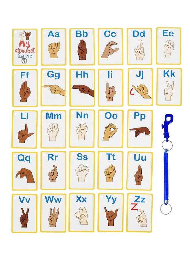 Amonev - My ASL Alphabet Flash Cards 26 Alphabet Toddlers American Sign Language Flash Cards Set, Learn ASL and it’s a First Alphabet Flash Cards - Image 1