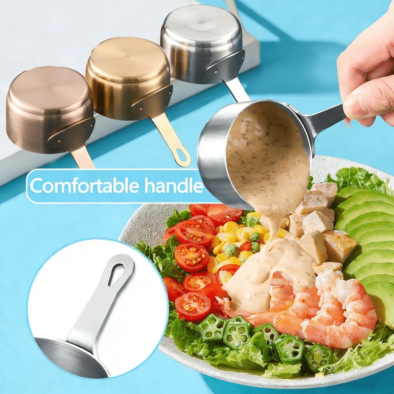 3 Pieces 304 Stainless Steel Saucepan Rustproof Nonstick Interior With Hanging Handle Silvery - Image 5