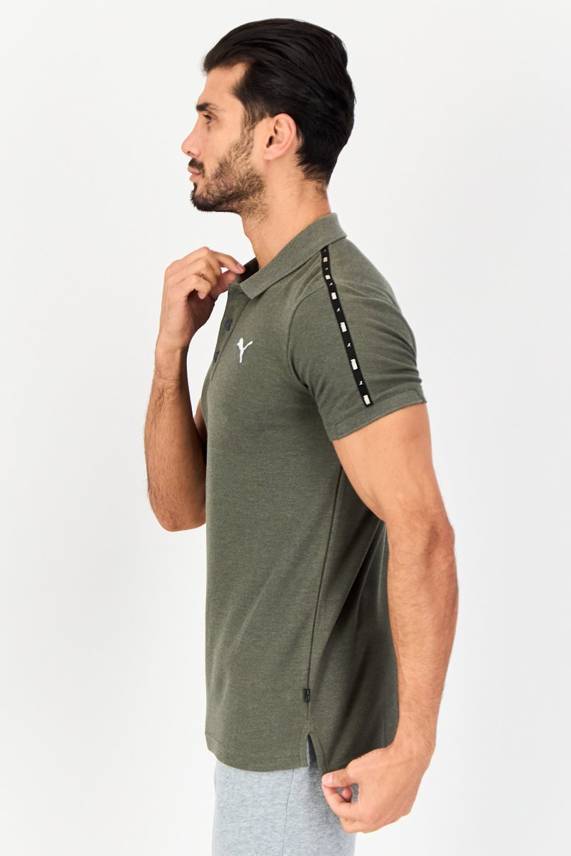 PUMA Men Sportswear Fit Short Sleeve Outdoor Polo Shirt, Dark Olive - Image 4