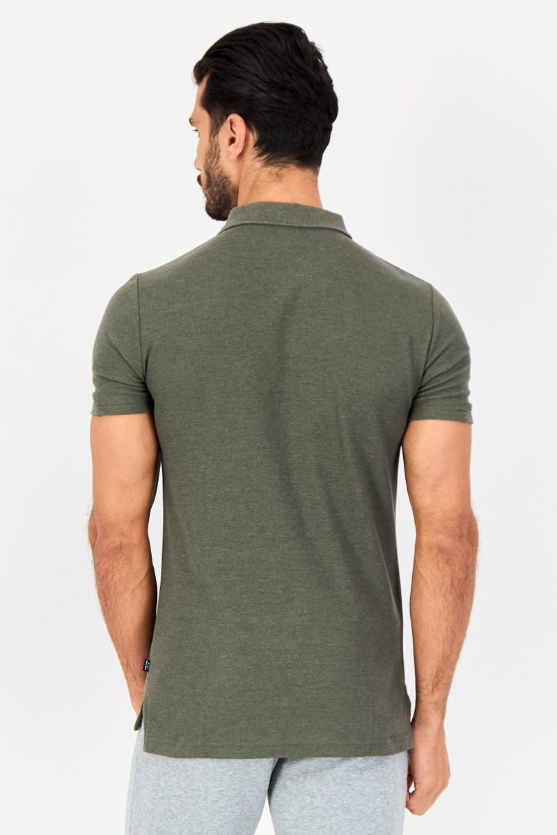 PUMA Men Sportswear Fit Short Sleeve Outdoor Polo Shirt, Dark Olive - Image 2