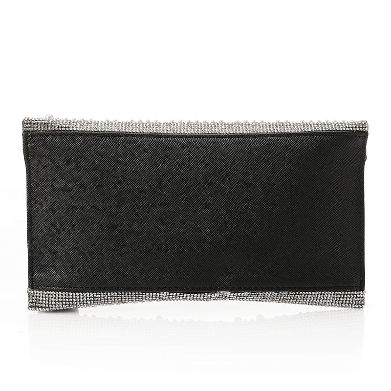 Mr.joe Beaded Pearl Envelope Clutch - Dark Silver - Image 3