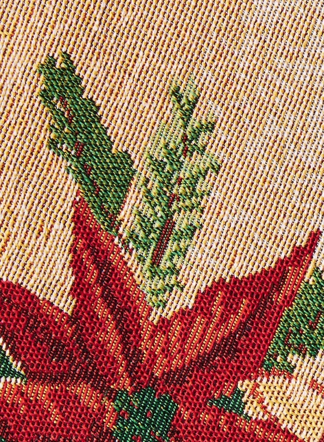 Violet Linen Decorative Christmas Poinsettias Candles Design Tapestry 13" X 19" Placemats - Set of 4 - Image 5
