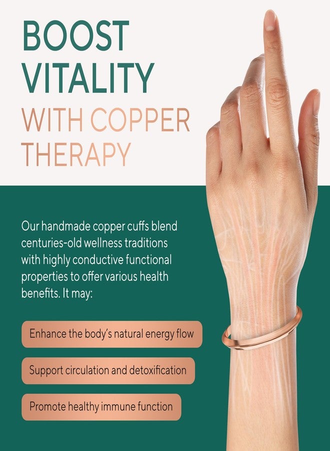 TheraCopper Copper Bracelet for Men & Women - 100% Pure Copper Bracelets - Raw, Solid & Uncoated Authentic Handmade Tibetan Bracelet Cuff Bangles, Adjustable, Copper, no gemstone - Image 3
