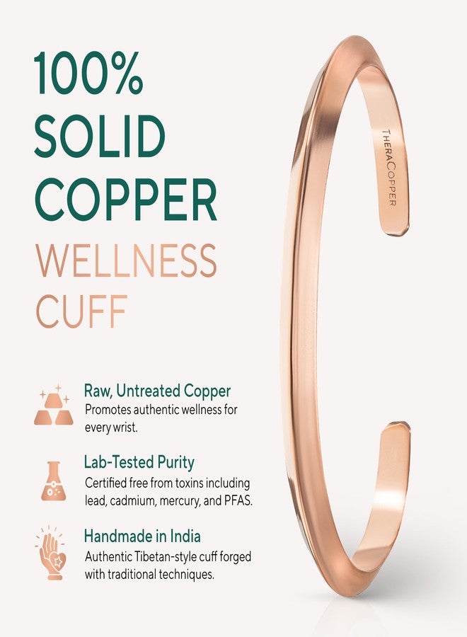 TheraCopper Copper Bracelet for Men & Women - 100% Pure Copper Bracelets - Raw, Solid & Uncoated Authentic Handmade Tibetan Bracelet Cuff Bangles, Adjustable, Copper, no gemstone - Image 2