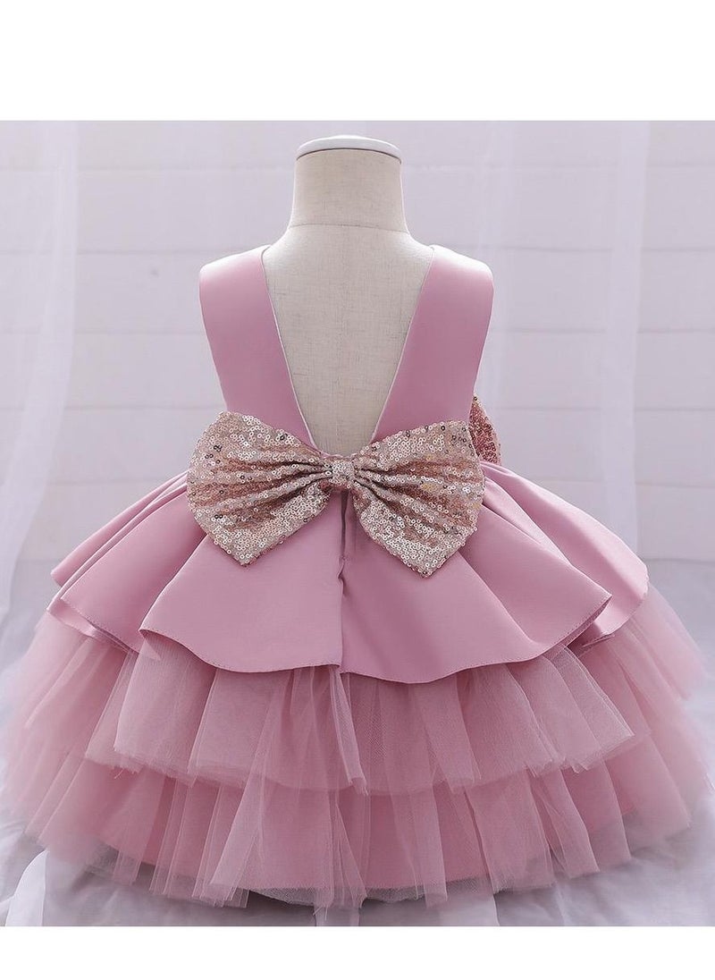 Best Gift Fashion - Girl Dress For Party Pink Color - Image 1